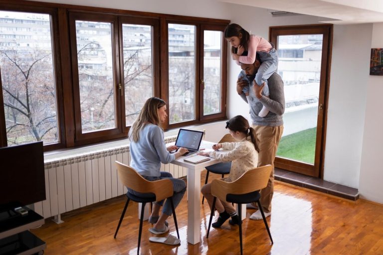 Family enjoying newly converted loft space